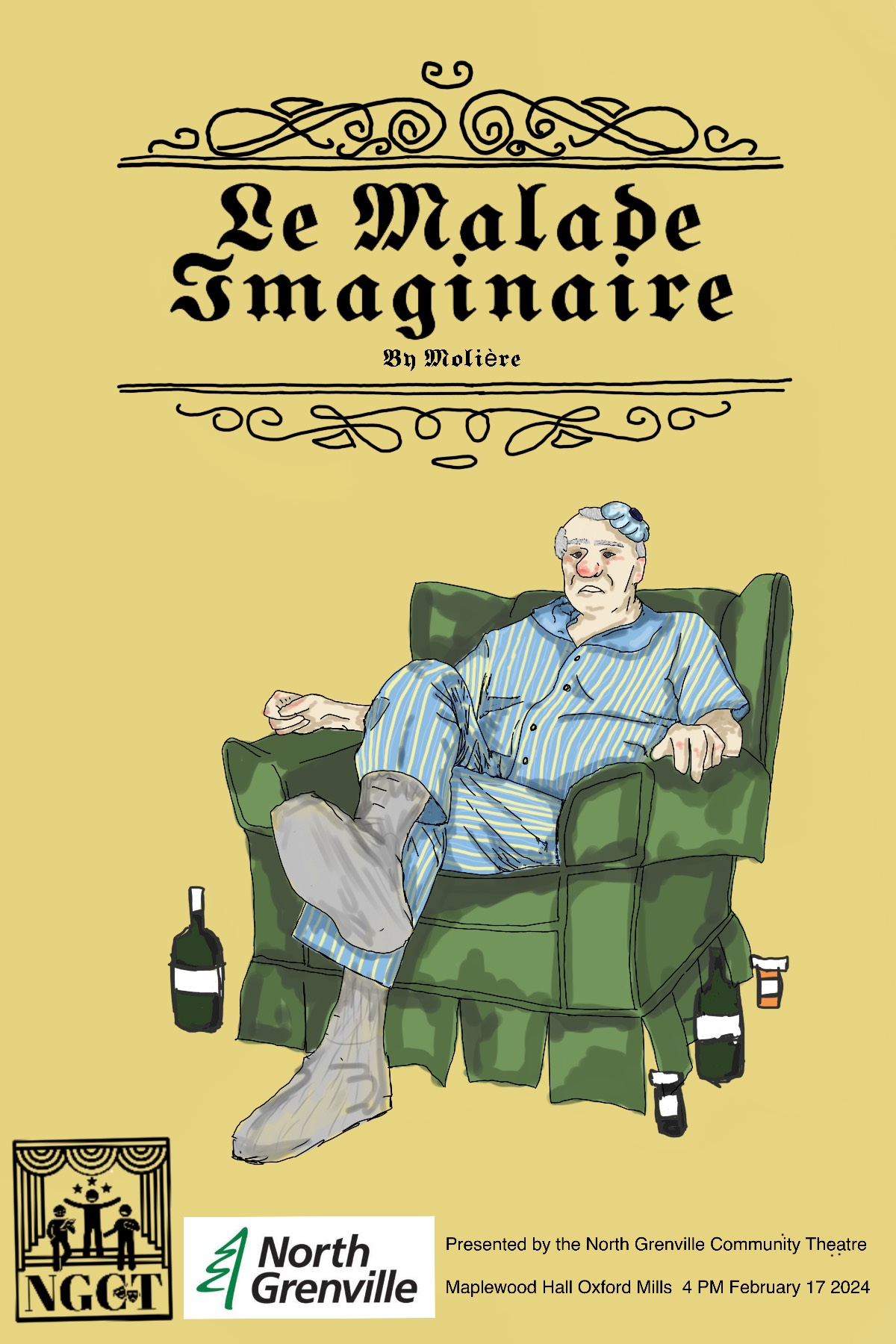 Poster by Daphnee Wendt for Le Malade Imaginaire